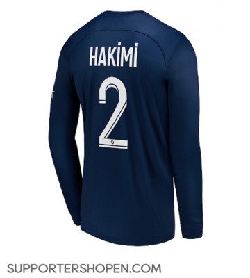 Paris Saint-Germain Achraf Hakimi #2 Hemma Matchtröja 2022-23 Långärmad